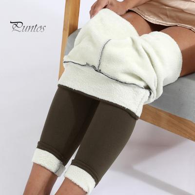 Leggings invernali foderati in pile da donna, collant termici, tinta unita, extra spessi, foderati in pile, da indossare tutti i giorni