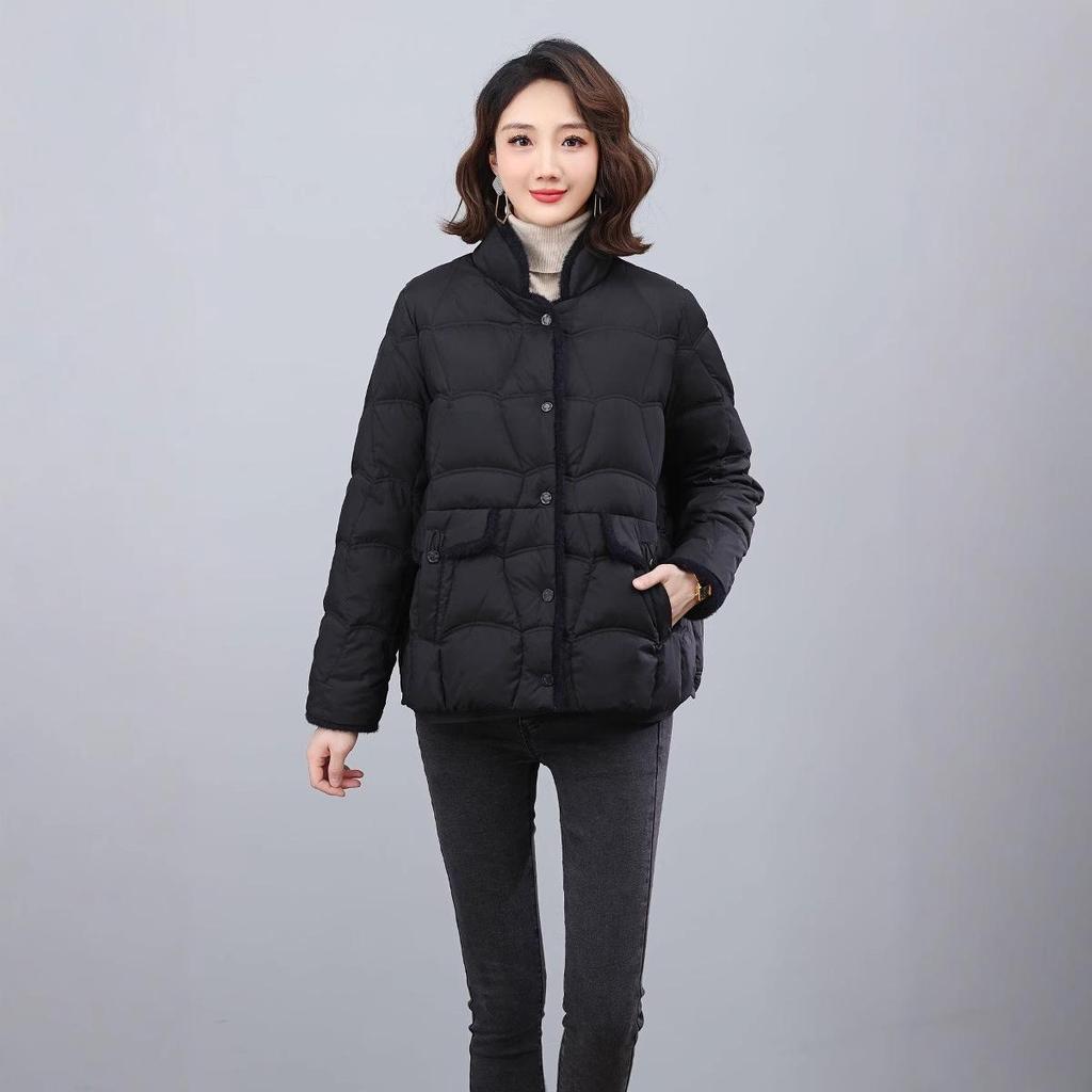 Women's Short Lightweight Down Jacket - 2024 Winter Collection, Loose Fit, Warm White Duck Down Outerwear