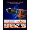 SucceBuy Cordless Drill Driver Metal Chuck Drill Driver Kit with Lithium Batteries and Charger Tool Box for Wood Metal Drilling