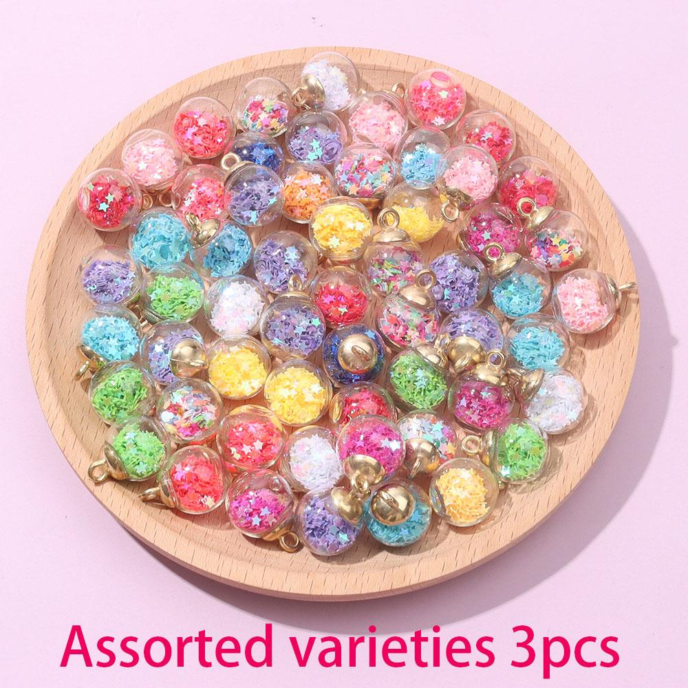 

3/7/13 шт. 16 мм подвеска в виде цветного стеклянного шара, подвеска в виде хрустального стеклянного шара, фурнитура для изготовления ювелирных изделий со сверкающими звездами 3pcs