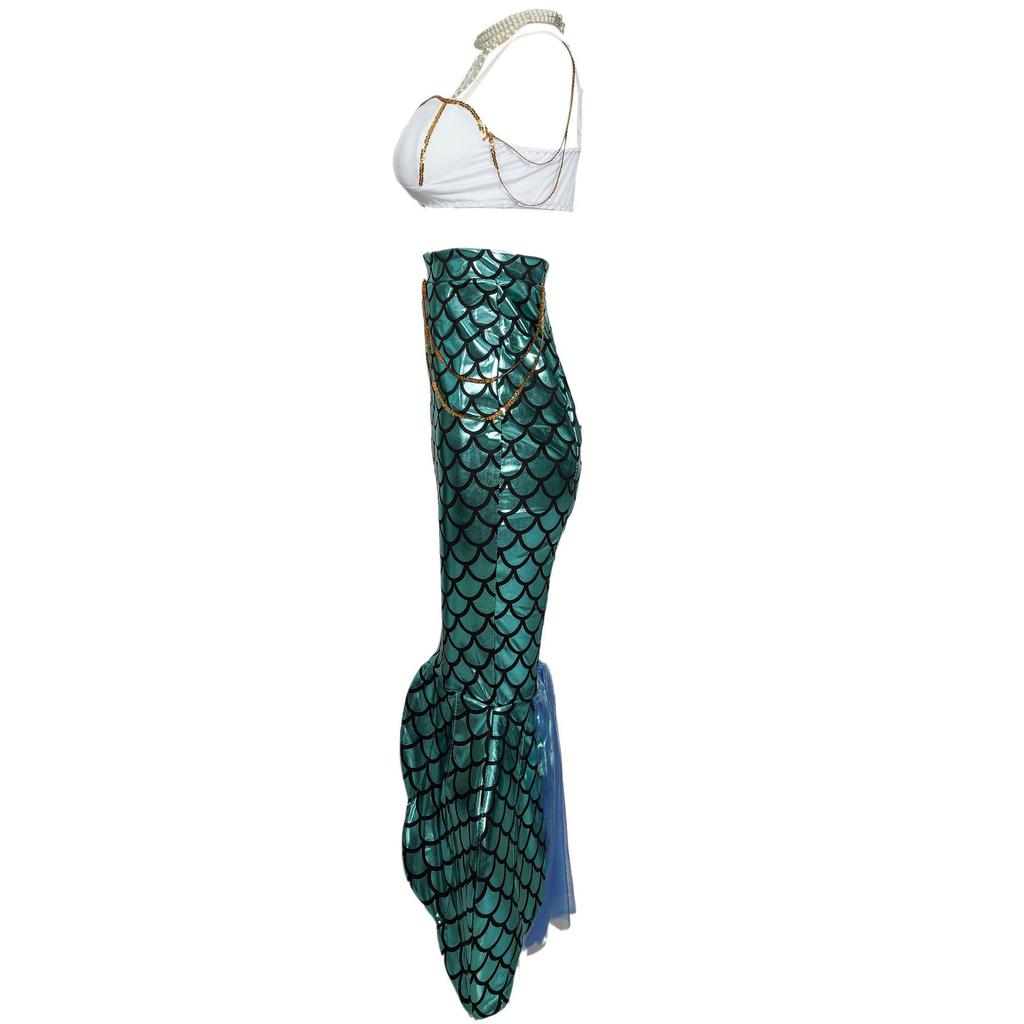 S-XXL Halloween Mermaid Costume Cosplay Clothes, Nightclub Sexy Hip-wrapped Female Fish Princess Dress
