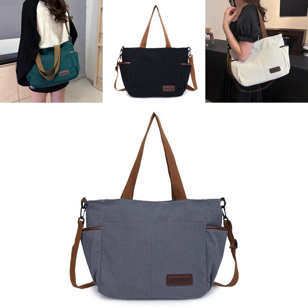 Spacious Canvas Shoulder Bag For Women In Stylish Minimalist Urban Design Ideal For Casual Travel