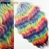 FREEDOM Synthetische Lockige Braiding Haarverlängerungen 24 Zoll/60 cm Lang Tief Wellig Twist Häkelzöpfe Haare Ombre Braun Regenbogen Haare