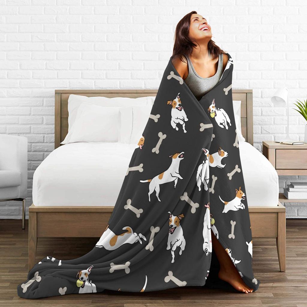 Jack Russell Terrier Dog Cute Animal  Blanket Quality Super Warm  Throw Blanket Winter Travel Couch Bed Fashion Bedspread