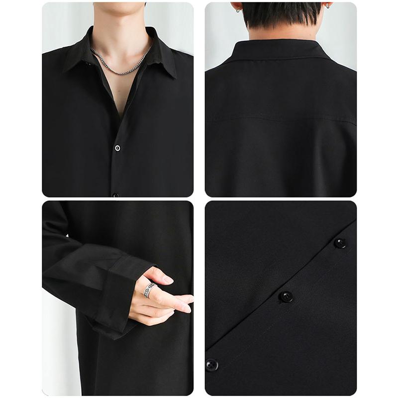 Shirt Men Solid Long sleeved Shirt For Men Korean Fashion Shirts Comfortable Blouses Casual Loose Classic Single Breasted Shirt