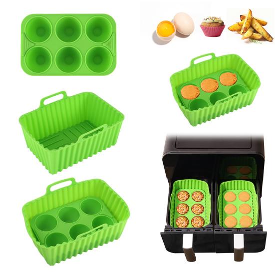 Air Fryer Liners Silicone Baking Tray Rectangular Non-Stick Mold for Cakes Jelly Pudding Dishwasher Safe Air Fryer Accessories