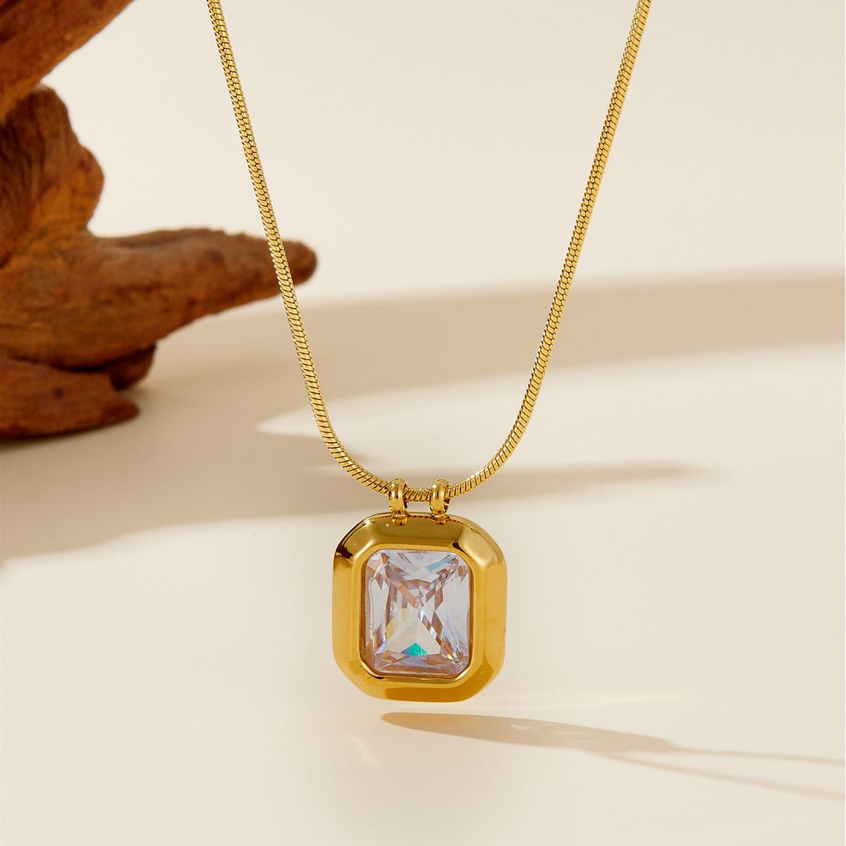 

Европейское и американское изумрудное ожерелье-подвеска: Женская цепочка на ключицу из легкой роскоши с покрытием из 18-каратного золота белый/алмаз