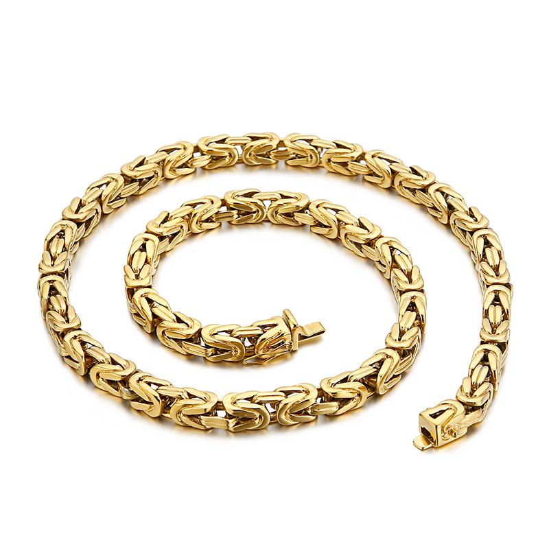 Kalen Cadena de Acero Inoxidable de 8 mm de Ancho, 60 cm, Collar Hip Hop para Hombre, Joyería, Regalo