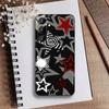 Coque de téléphone mignonne Y2K Fraises Étoiles pour Samsung Galaxy A73, A72, A71, A70, A52, A51 Autres Housse Noire Souple