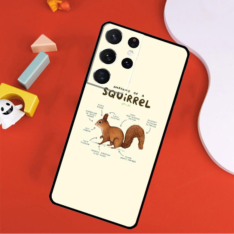 Cute Animal Squirrel Phone Case For Samsung Galaxy S25 Ultra S24 Ultra S9 S10 S20 S21 S22 S23 Plus S24 FE Cover