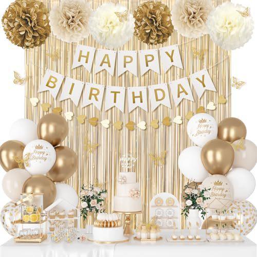 Birthday Party Decorations Rain Curtain Background Flag Cake Power Strip Paper Flower Ball Aluminum Film Balloon Set
