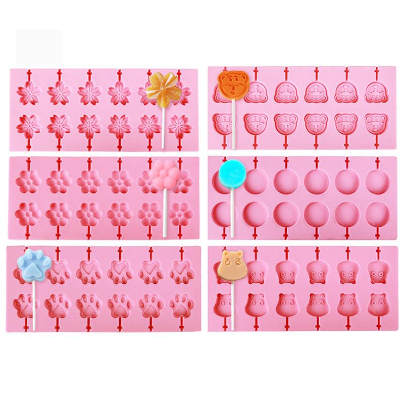 1Pc Reusable Silicone Lolly Mold Set With 12pcs Lolly Sucker Sticks Candy Mold Sucker Molds And Chocolate Hard Candy Mold