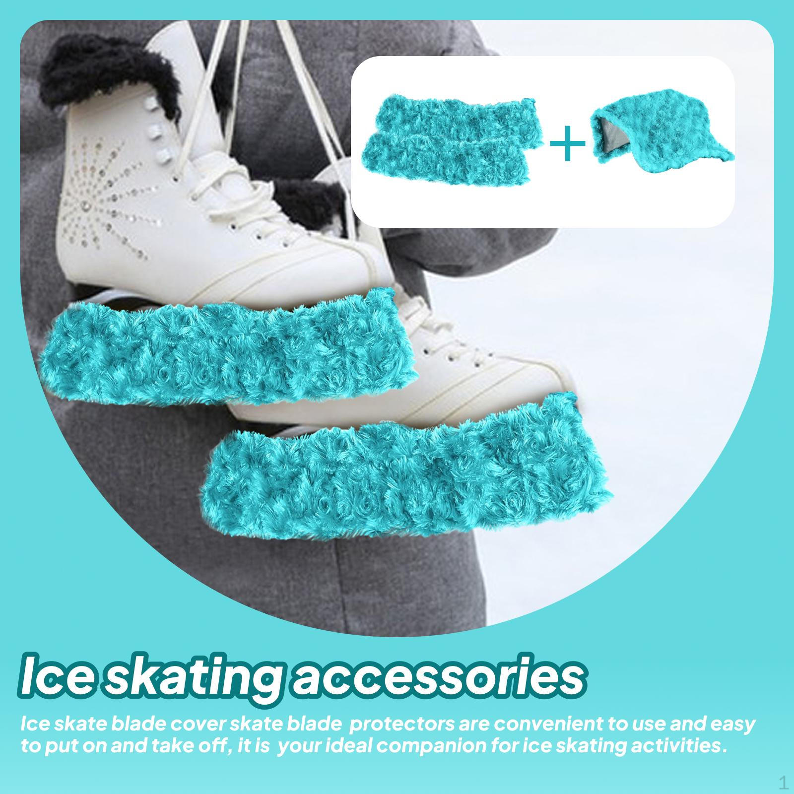 

2 Pieces Ice Skate Covers Guards Equipment Portable Skating for Figure Skates Sports Green_L