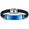 ZORCVENS New Fashion Personalized Stainless Steel Charm Bracelets Genuine Leather Braided Rope Men Bracelet Custom