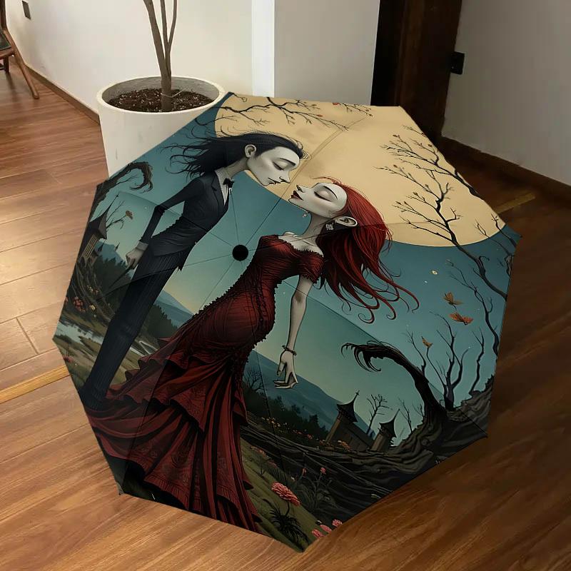 1PC Warner Moonlight Romance Umbrella-8-Rib Reinforced, Automatic Open, Lightweight & Durable-A66
