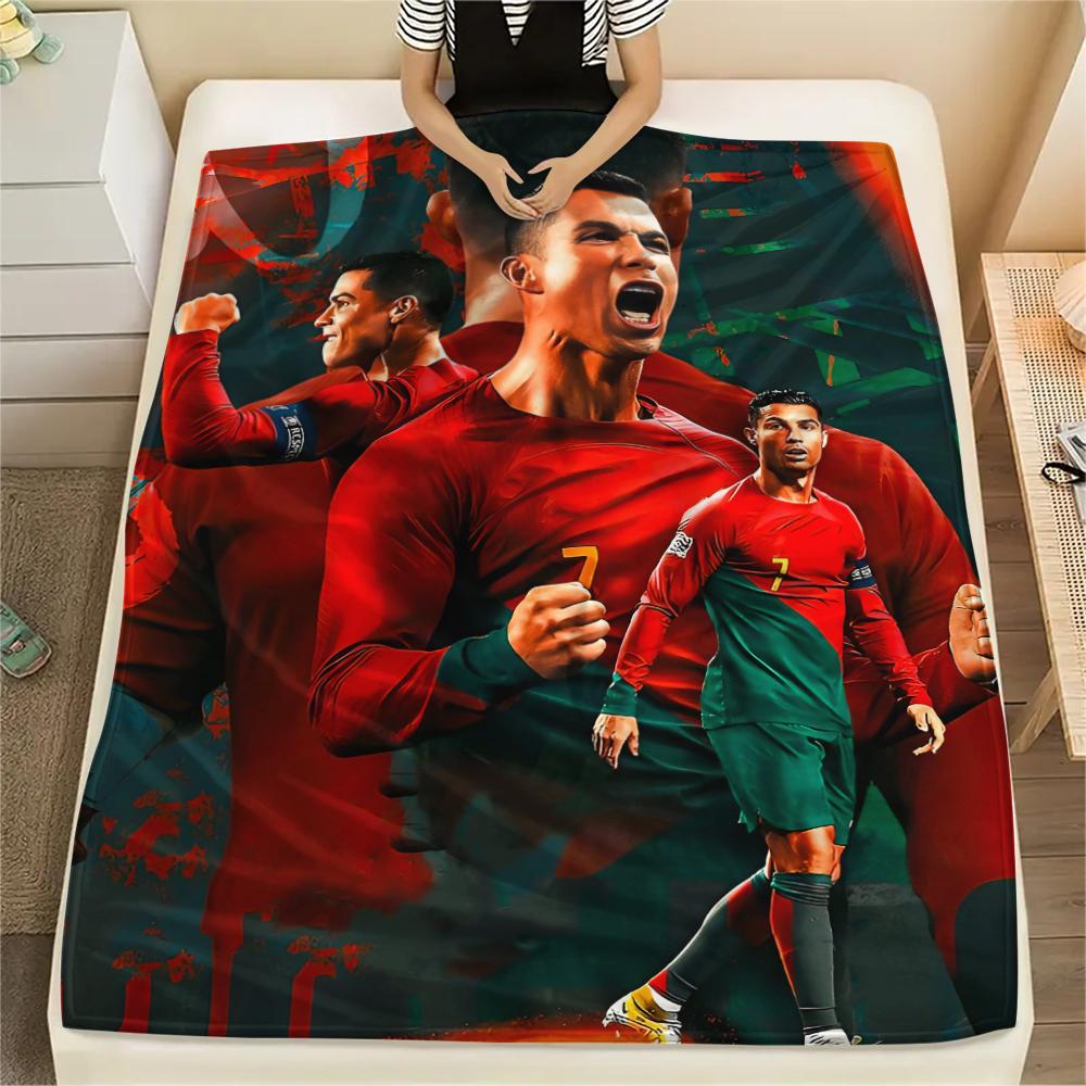 1PC CR7 Print Flannel Blanket, High Quality All Seasons, Home Decor, Warmth and Comfort, Perfect for Christmas Gifts