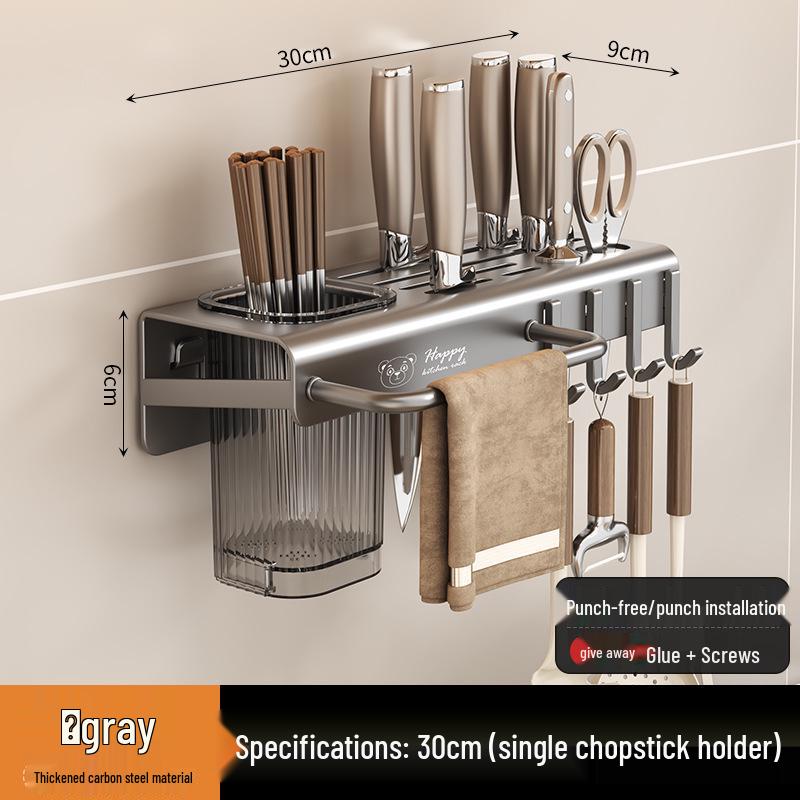 Wall-Mounted Multi-functional Knife & Cutlery Holder 50cm