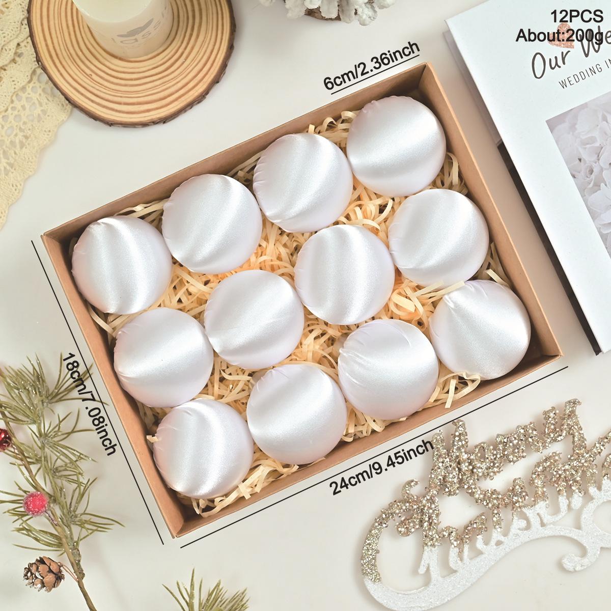 Christmas Decorations 12PCS Shiny Velvet Christmas Ball Christmas Tree Ornaments Ball Satin Christmas Ball
