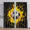 Set Of 2 Polyester Material Football Explosion Wave Pattern Printed Curtains Suitable Bedroom Living Room Office Curtain With Light Blocking Perfect