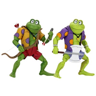 Figuras de acción de TMNT Genghis y Rasputin Frog de 7" en paquete de 2