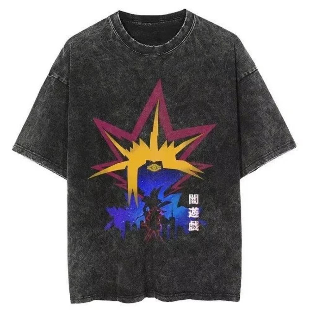 Yu-gi-oh! Popular Anime Dark Magician Manga Vol 19 20 21 Graphic Print Cotton T-shirt for Men 2026 Summer Casual Fashion Simple