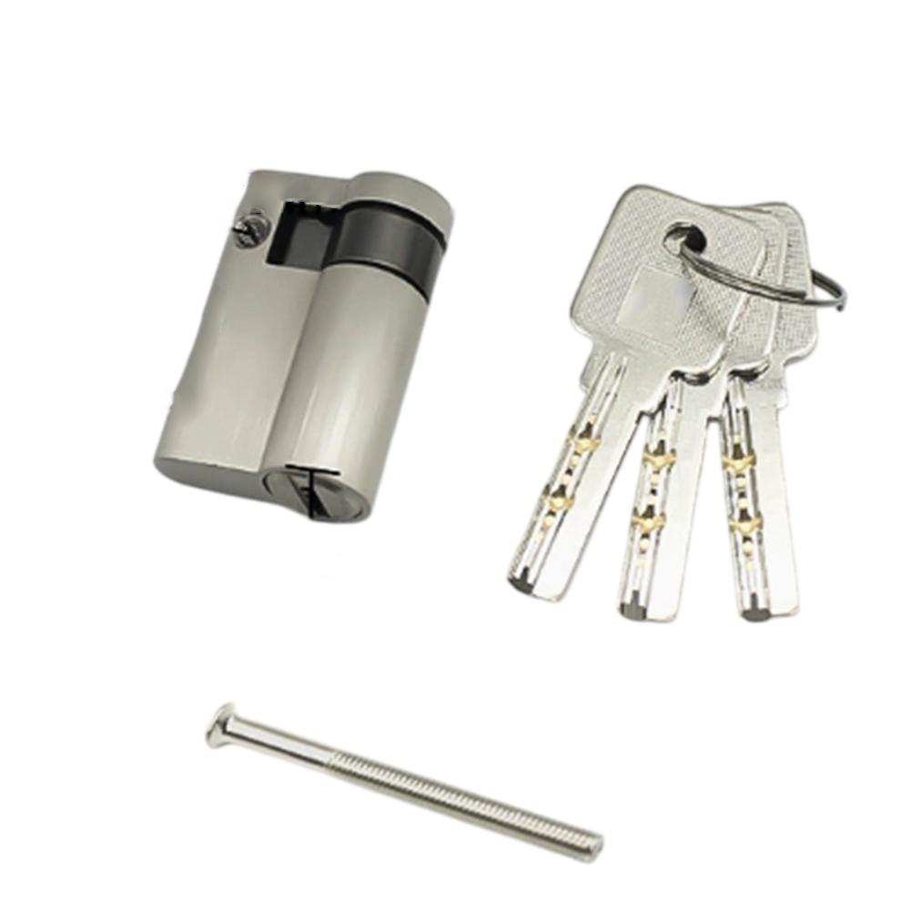 Copper Half Lock Cylinder 45mm 50mm for Interior Doors Security Lock with 3 Brass Keys European Standard Compatibility