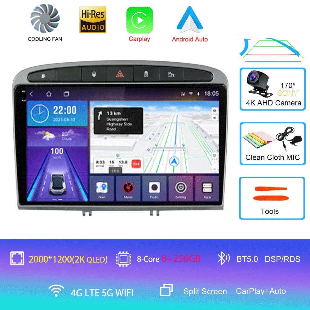 Android 14 Carplay Auto For Peugeot 308 308SW 2007-2015 408 2012-2020 Car Radio GPS Multimedia Video Player Stereo WIFI+4G DSP