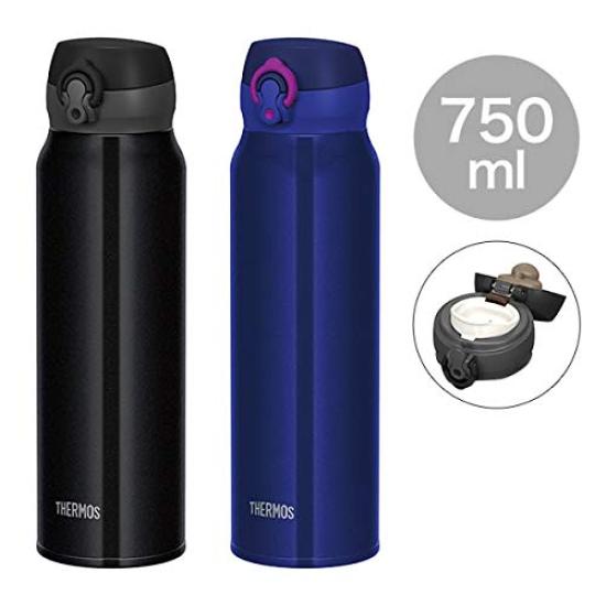 Thermos Water Bottle Vacuum Insulated Mobile Mug 750ml Pearl Black PBK JNL-754