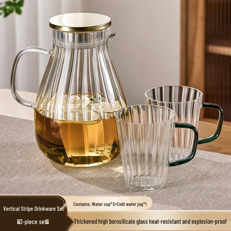 

Handon Striped Glass Teacup & Kettle Set