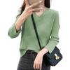 Herbst/Winter Strickwaren Pullover Damen V-Ausschnitt Rippstrick Pullover Langarm Unterteil Oberteil Lässiger Strickpullover