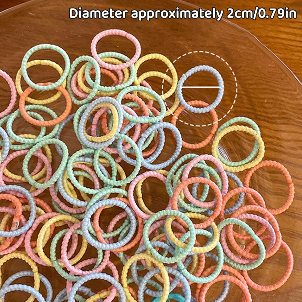 100Pcs/Lot Cute Girls Hair Accessories Rubber Hair Bands Fashion Colorful Elastic Hair Ties Rubber Bands Daily Festival Gifts