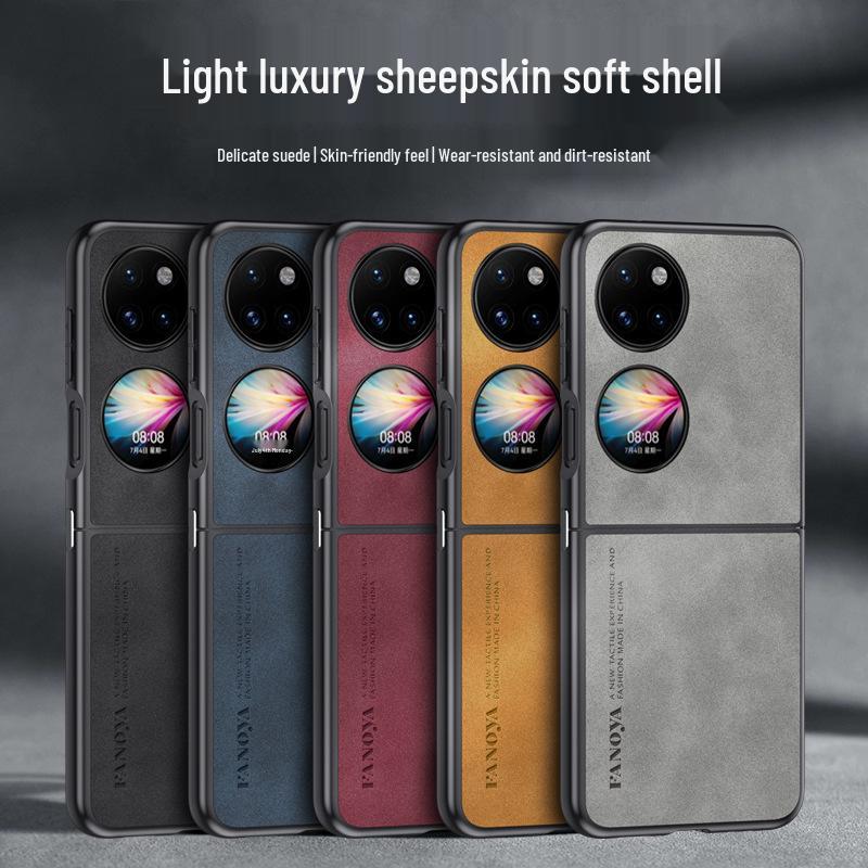 Huawei P50 Pocket S Leather Texture Frosted Protective Case for Foldable Phone
