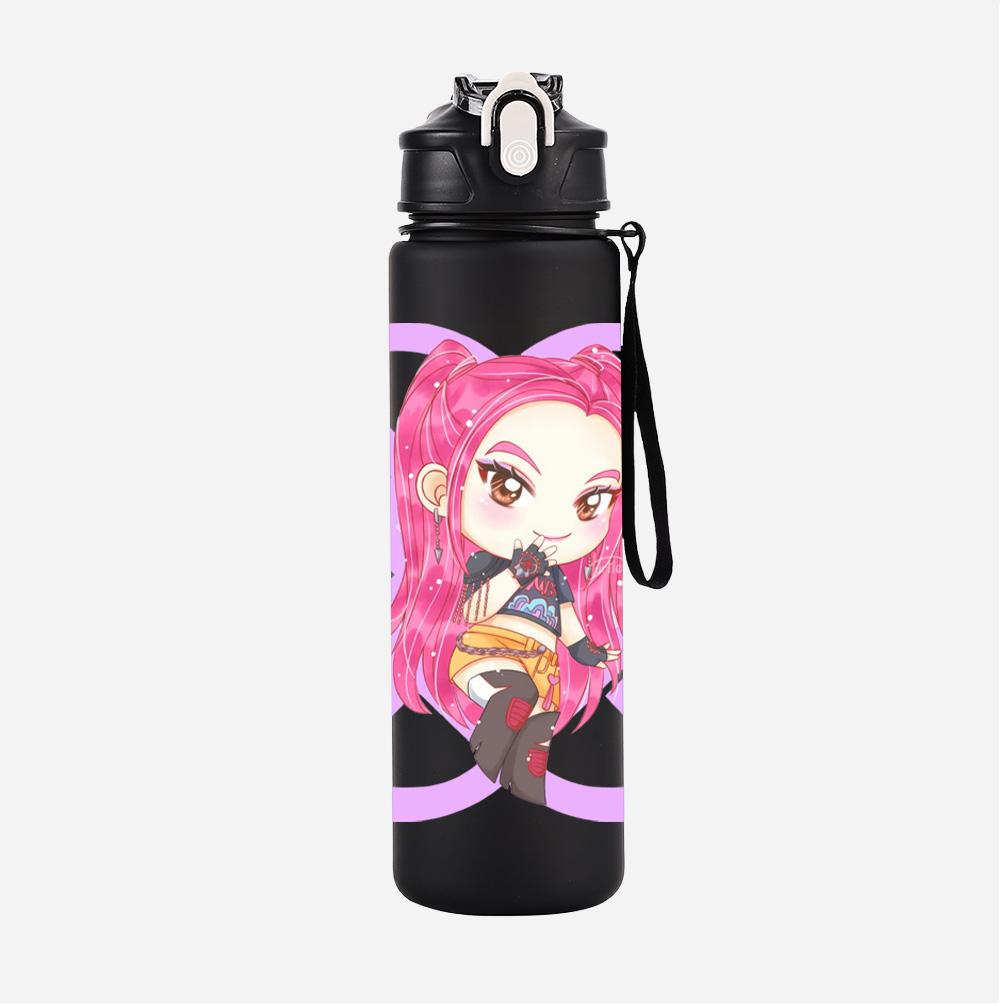 750Ml Water Bottler K-Pop Demon Hunters Printed Character Water Cup Large Capacity Outdoor Portable Rope Drinking Bottle for Boy Girl Gift