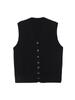 V-Neck Striped Knit Wool Sweater Vest for Middle-Aged and Elderly Women - Winter Style