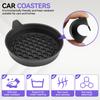 2pcs Car Cup Coaster Universal Non-Slip Insert Water Cup Holders Pads Mat Interior Accessories For Perfectly For Most Cups Black