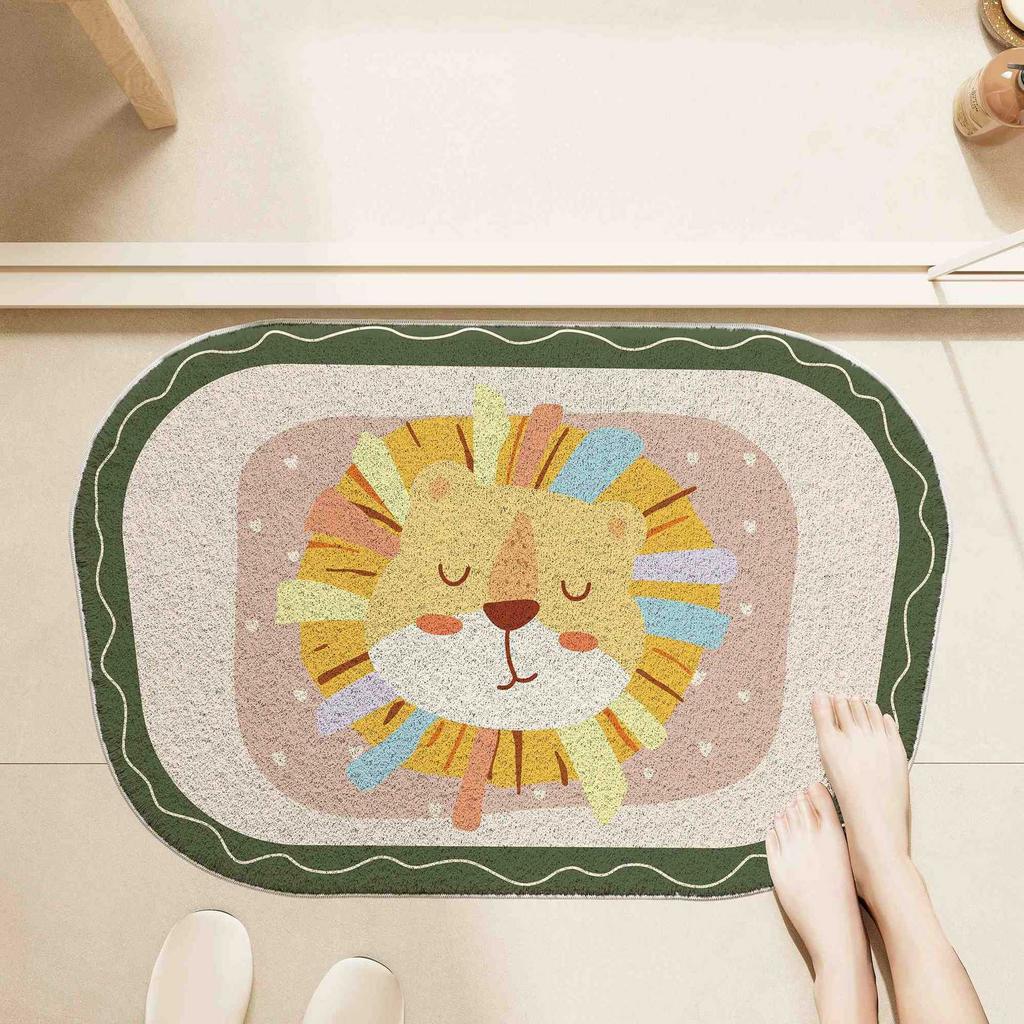 Cartoon Simple Bathroom Floor Mat Household Thickened Absorbent Imitation Cashmere Floor Mat Shower Room Non-Slip And Easy To Take Care Of Foot Mat