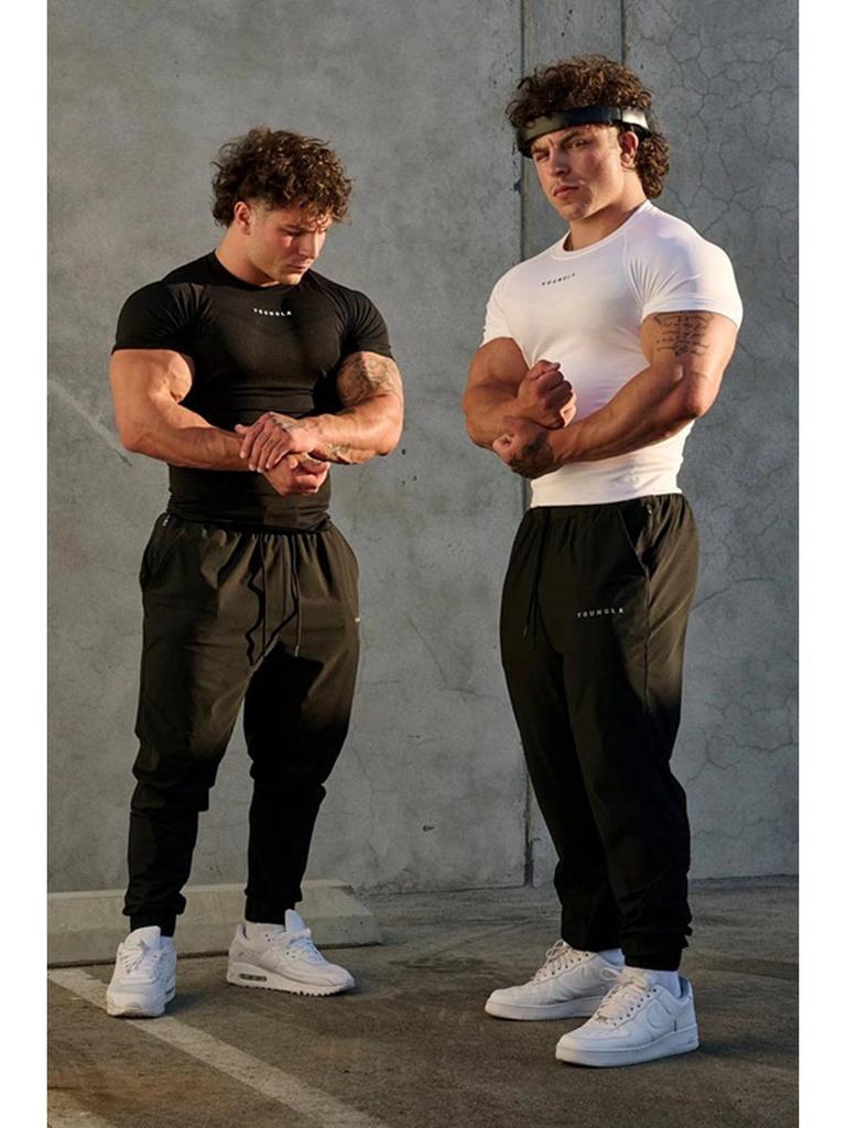 2024 Men's Muscle Fit Short Sleeve Gym T-shirt for Summer Outdoor Running and Training