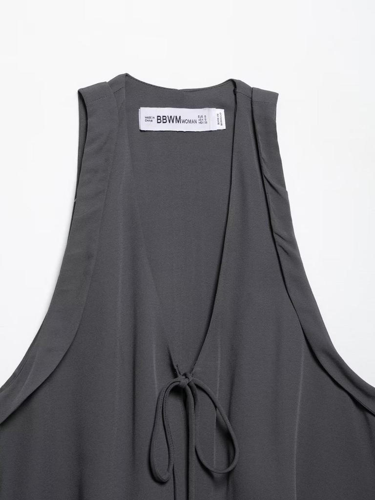 2025 Spring Women's European & American Fashion Bow Vest Top