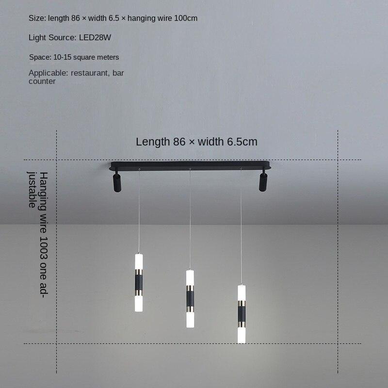 Langer Streifen-Kronleuchter, moderner, minimalistischer LED-Kronleuchter mit Spotlight, minimalistischer Esszimmer-Kronleuchter