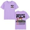 Japanese Style Mount Fuji Cherry Blossoms Print T Shirts Unisex Women Clothing Short Sleeve 100 Cotton Casual Short Sleeve TShirt
