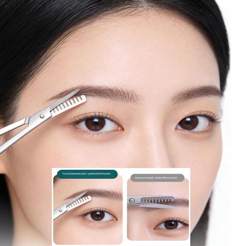 1Pcs Stainless Steel Eyebrow Trimmer Scissors Precision Grooming Tool For Men & Women Effortless Knife Hair Removal Shaver Tool