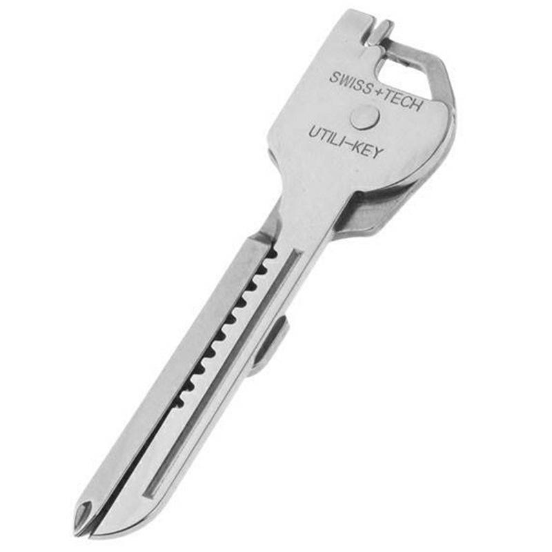 Outdoor Mini Six-in-One Keychain Tool: Knife, Self-Defense, Bottle Opener, Screwdriver