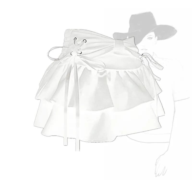 

WTEMPO женские готические синие, черные, белые короткие джинсовые плиссированные юбки, женские мини-джинсы трапециевидной формы, уличная одежда S белый