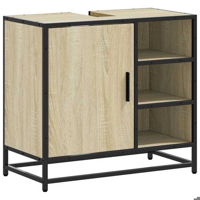 VidaXL Bathroom Sink Cabinet Sonoma Oak Engineered Wood, Bathroom Sink Cabinet, Bathroom Furniture 849285