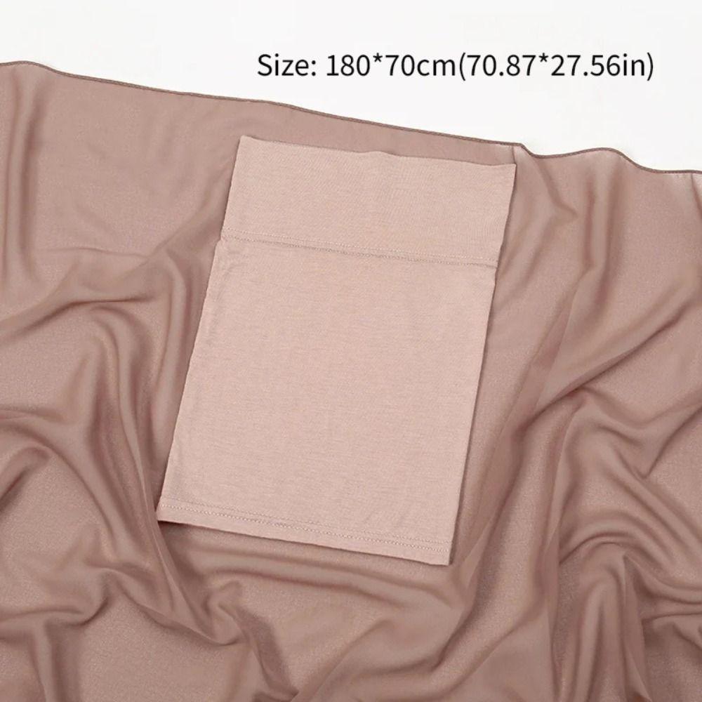 Plain Chiffon Chiffon Shawl Modal Hijab Cover Stylish Long Scarf Islam Inner Scarf