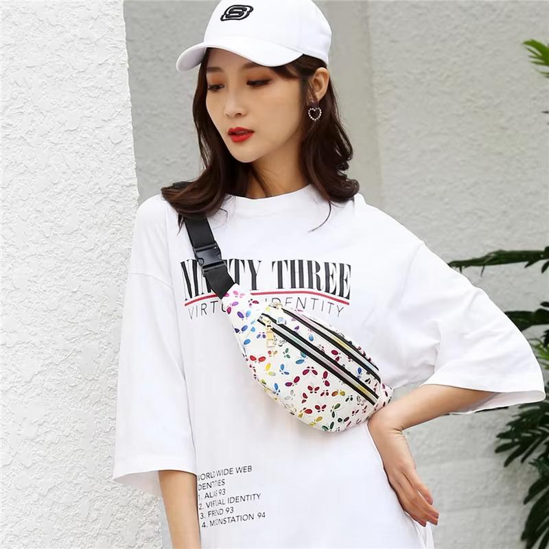 Bum Bag Colorful Waist Bag Messenger Bag Double Zipper Mobile Phone Pouch For Outdoor Activities Music Festivals Casual Everyday
