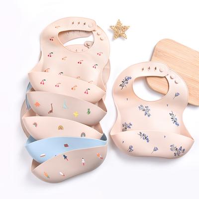 Dětské bryndáčky Vodotěsné Měkké silikonové Materiály na krmení pro miminka Roztomilý vzor Děti Holka Chlapec Batole Nastavitelný Dětský Bryndáček