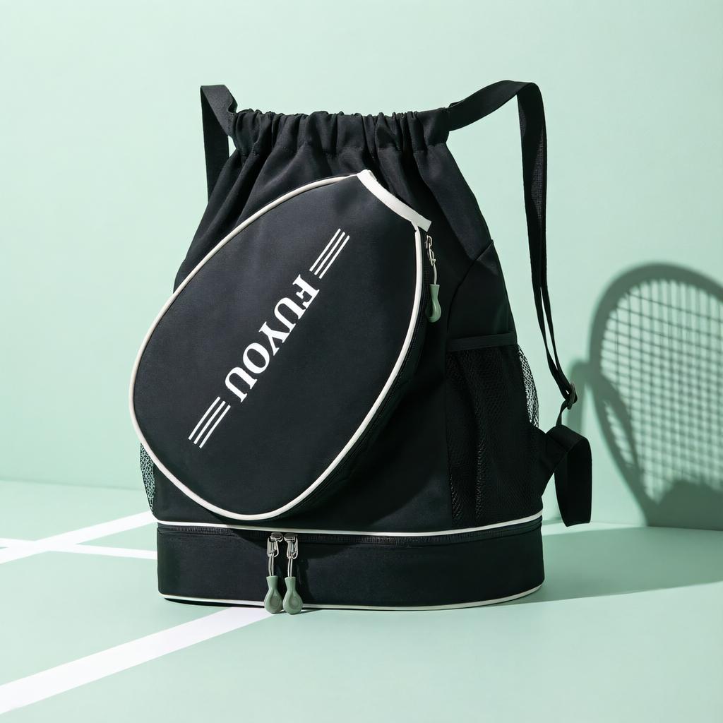 Large-Capacity Drawstring Badmint Bag with Shoe Compartment Design, Backpack, Outdoor Workwear Style, Computer Bag, Student School Bag