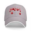 Christmas Ornaments Black Baseball Cap Holiday Design Red Baubles Pattern Fashion Accessory for Men and Women Casual Wear