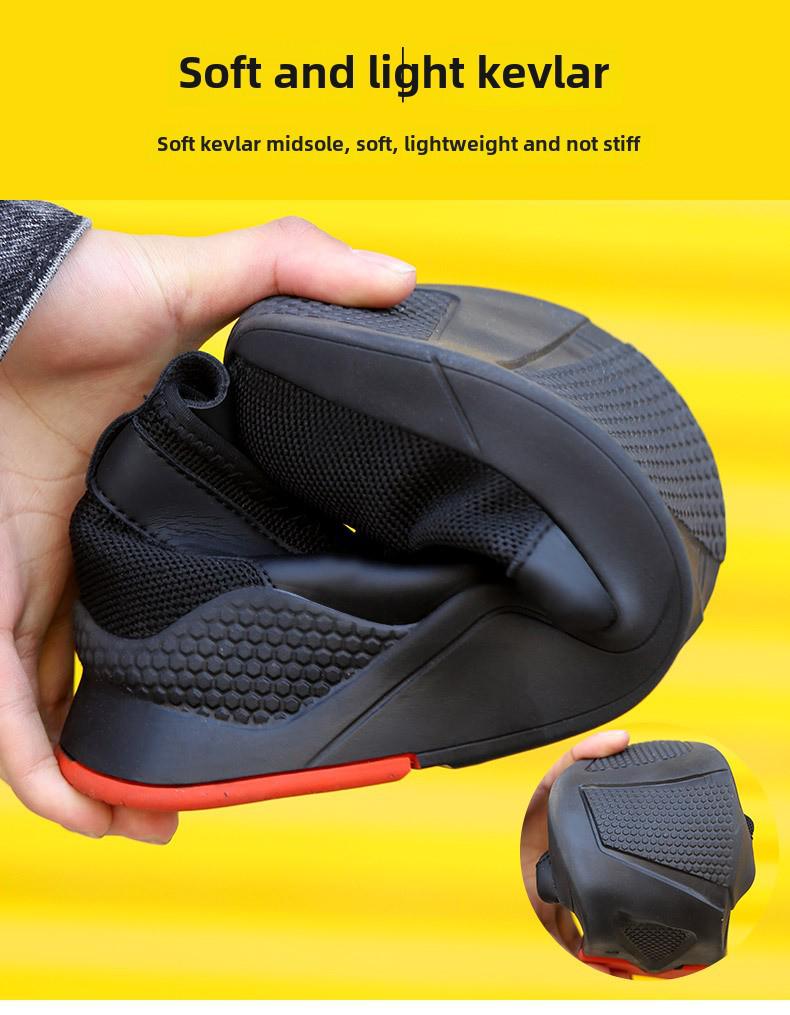 Men's All-Season Steel Toe Safety Shoes, Anti-Smash/Stab, Breathable Big G Weave, Rubber Sole